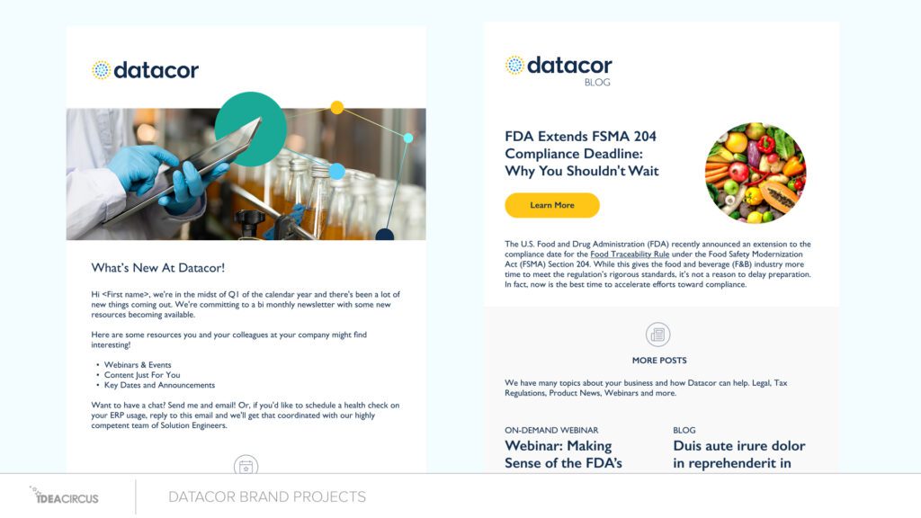 datacor email rebranding project